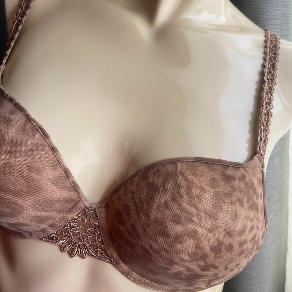 34B Chantelle animal print spacer fabric tshirt bra - Picture 2 of 12